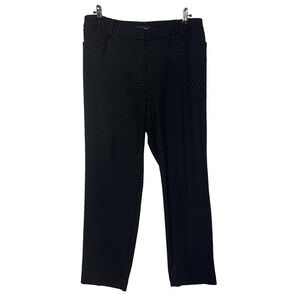 Talbots High‎ Waist Tailored Ankle Pants Womens 14W Black Red Dots Actual 33X28